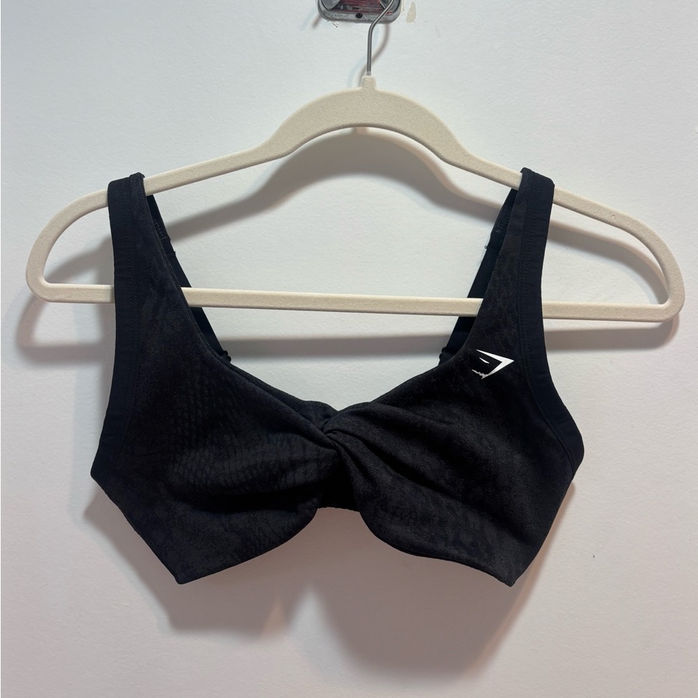 Gymshark x Whitney black front twist sports bra